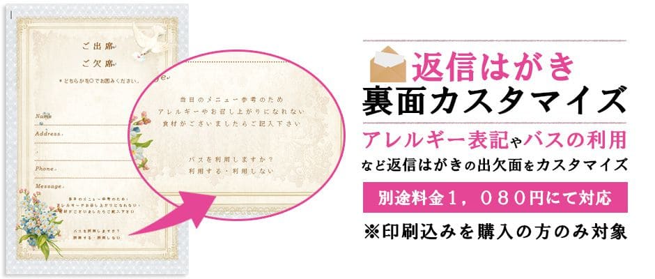 返信はがき裏面修正
