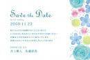 セーブ・ザ・デート フローラルブルー 10枚1セット