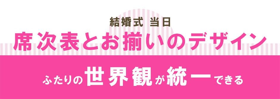 招待状、席次表とおそろいのデザイン