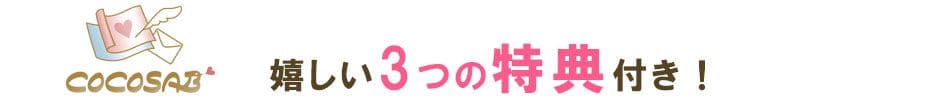 3つの嬉しい特典付き