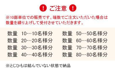 招待状は10部単位の販売