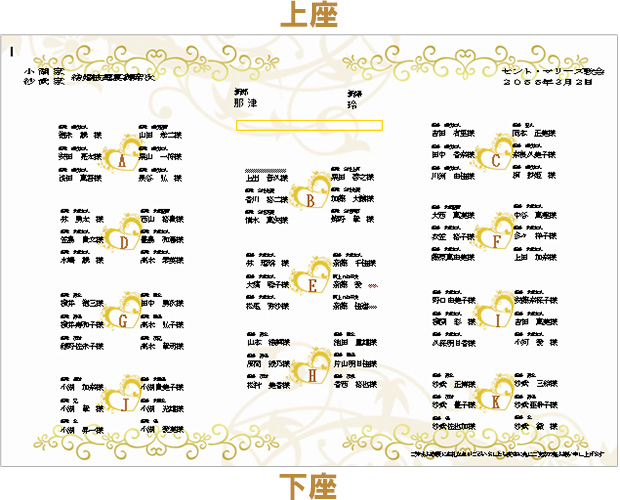 席次表配置の決め方やきれいに印刷する方法 結婚準備お役立ち情報